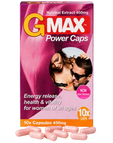 G-MAX Power Caps Boite de 10 gélules – Femme Libido  Vitalité Intime Complément alimentaire