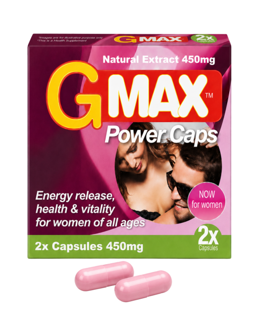 G-MAX Power Caps Boite de 2 gélules – Femme Libido  Vitalité Intime Complément alimentaire