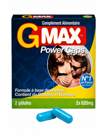 G-MAX Power Caps Boite de 2 gélules – Vitalité  Bien-Être Masculin Complément alimentaire