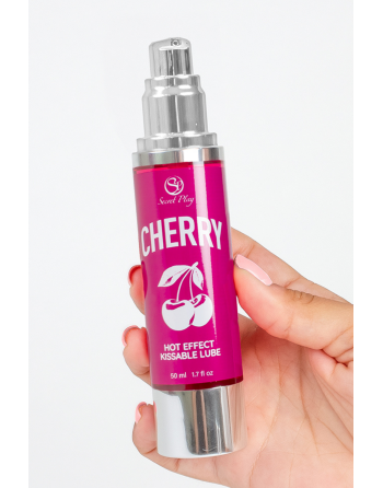 2 en 1 Lubrifiant et huile de massage cerise chauffant