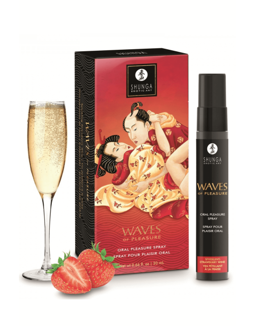 Spray pour plaisir oral saveur vin pétillant à la fraise 20 ml - Shunga