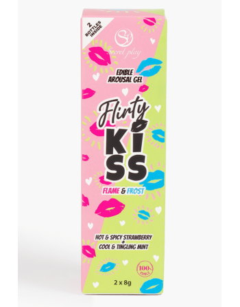 Gels pour Sexe Oral Fraise  Menthe  Flirty Kiss 2×8 gr Secret Play