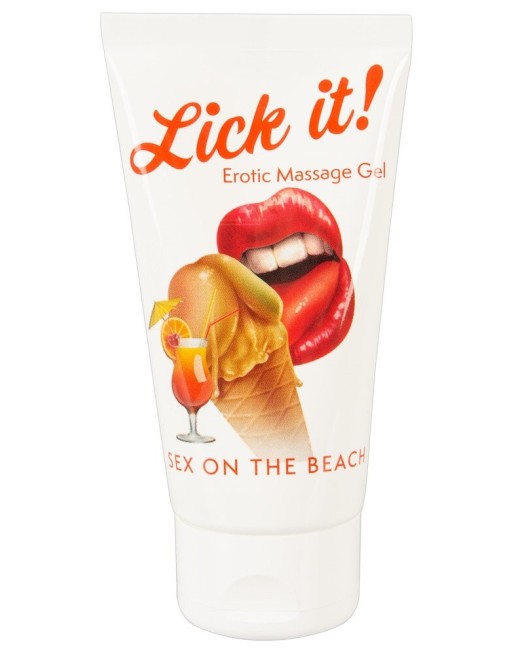 Lubrifiant et gel de massage végétalien comestible sex on the beach goût fruité  50ml 