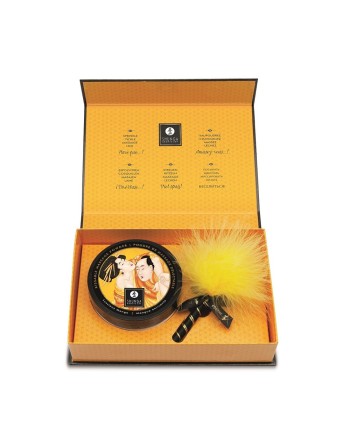 Mini Coffret poudre corporelle mangue et plumeau assorti