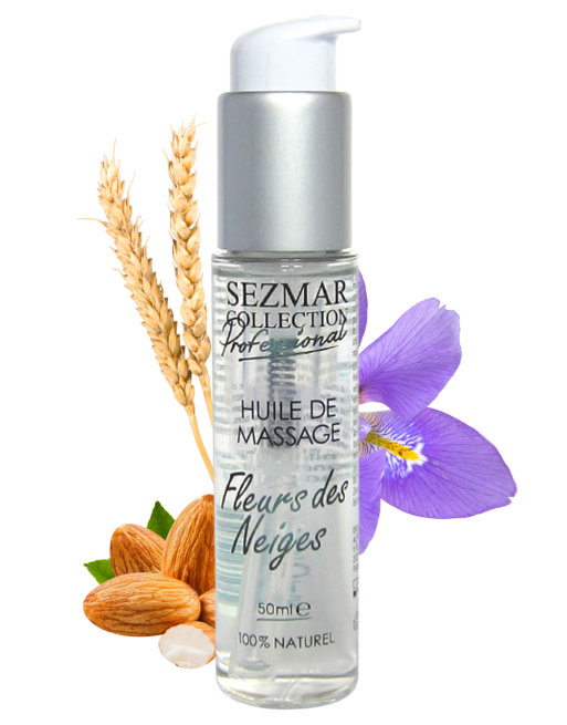 Huile de massage professionnelle Fleurs des Neiges 100% naturelle 50 ml 
