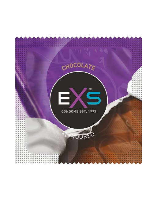 Préservatifs x2 lubrifiés en latex goût chocolat 54mm 