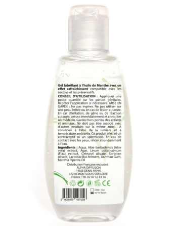Lubrifiant à base d'eau 100% naturel Menthe poivrée 90 ml 