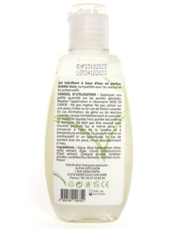 Lubrifiant à base d'eau 100% naturel Bubble Gum 90 ml 