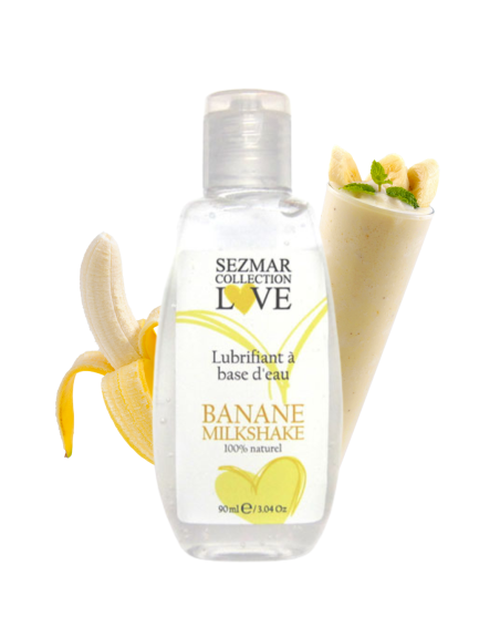 Lubrifiant à base d'eau 100% naturel Banane Milkshake 90 ml 