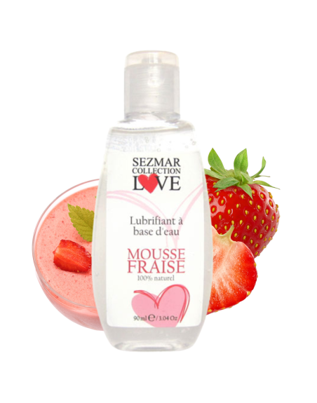 Lubrifiant à base d'eau 100% naturel Mousse fraise 90 ml 