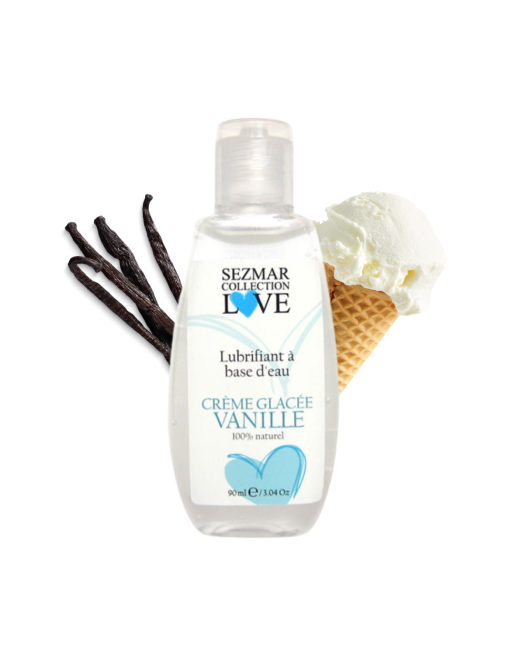 Lubrifiant à base d'eau 100% naturel Crème glacée vanille 90 ml 
