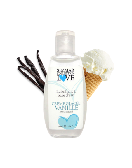 Lubrifiant à base d'eau 100% naturel Crème glacée vanille 90 ml 