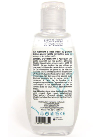 Lubrifiant à base d'eau 100% naturel Crème glacée vanille 90 ml 
