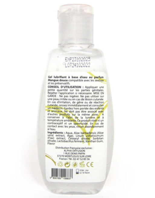 Lubrifiant à base d'eau 100% naturel Mangue Douce 90 ml 