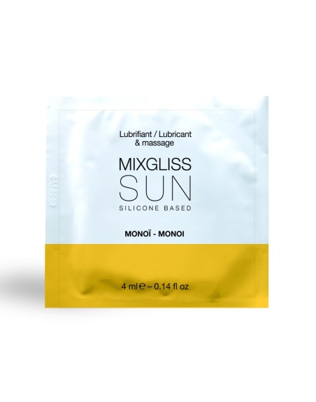 Dosette 2 En 1 Lubrifiant Et Huile De Massage Silicone Mixgliss Sun Monoï  4 ML 
