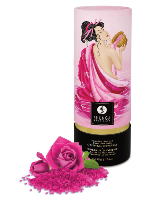 Sel de la mer morte aromatisé et moussant Aphrodisia  500 gr Shunga