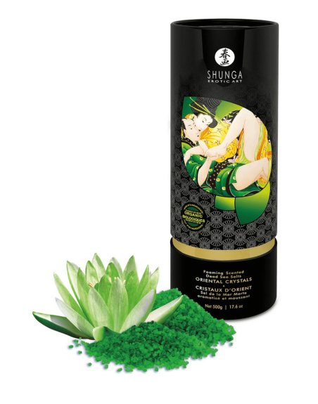 Sel de la mer morte aromatisé et moussant Fleur de Lotus 500 gr Shunga