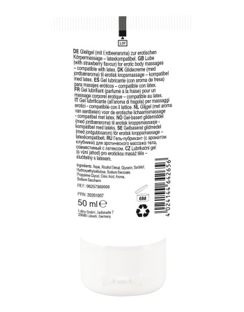 Lubrifiant et gel de massage végétalien comestible goût fraise 50ml 