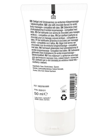 Lubrifiant et gel de massage végétalien comestible goût chocolat blanc 50ml 
