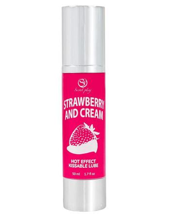 2 en 1 Lubrifiant et huile de massage fraise à la crème chauffant
