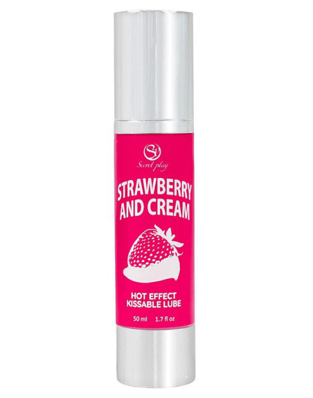 2 en 1 Lubrifiant et huile de massage fraise à la crème chauffant