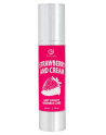 2 en 1 Lubrifiant et huile de massage fraise à la crème chauffant