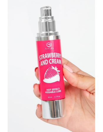 2 en 1 Lubrifiant et huile de massage fraise à la crème chauffant