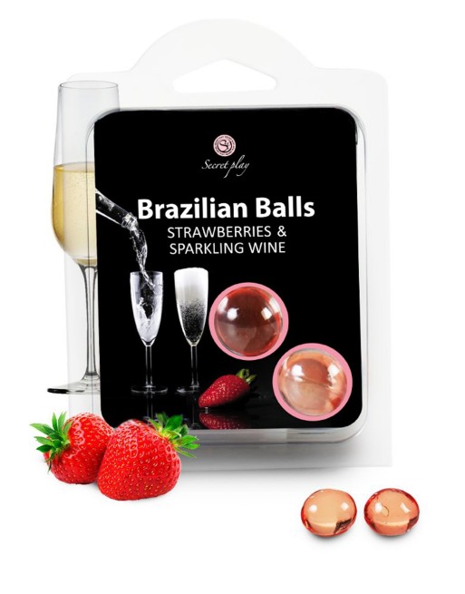 Boules de massage Brésiliennes fraise vin pétillant 
