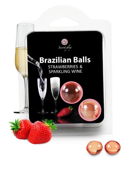 Boules de massage Brésiliennes fraise vin pétillant 