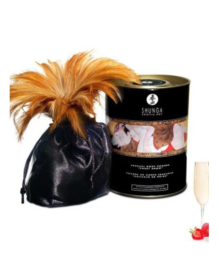 Poudre de massage corporelle comestible vin pétillant fraise 228grs 