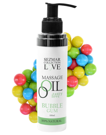Huile de massage comestible bubble gum 100ml 100% naturelle 