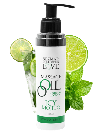 Huile de massage comestible mojito menthe 100ml 100% naturelle 