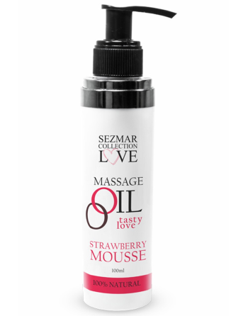 Huile de massage comestible mousse de fraise 100ml 100% naturelle 