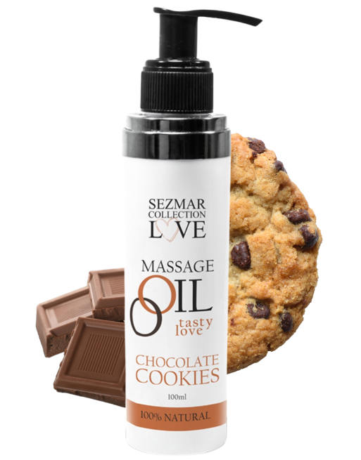 Huile de massage comestible cookie chocolat 100ml 100% naturelle 