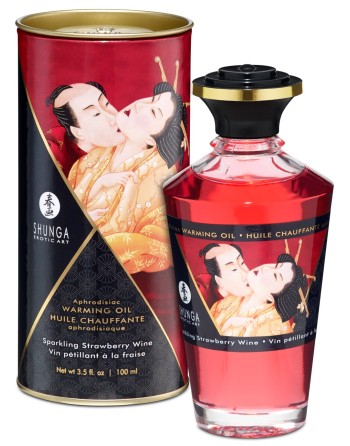 Huile chauffante fraise vin pétillant  comestible 100ml