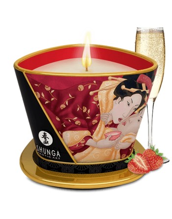 Bougie de massage fraise vin pétillant 170ml