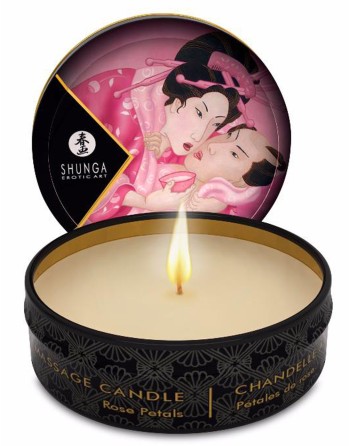 Mini bougie de massage à la rose 30ml