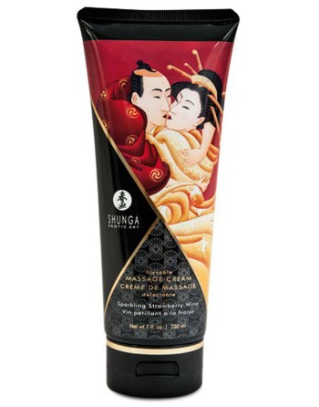 Crème hydratante de massage fraise vin pétillant 200ml 
