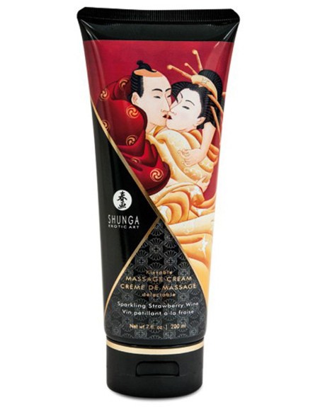Crème hydratante de massage fraise vin pétillant 200ml 