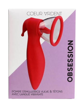 OBSESSION — Pompe Stimulatrice Vulve  Tétons avec Langue Vibrante |Coeur Ardent
