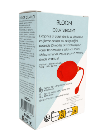 BLOOM — Oeuf Vibrant Télécommandé 10 Modes |Coeur Ardent
