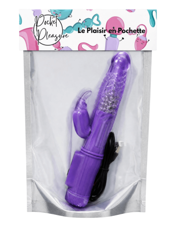 Vibromasseur Rabbit Violet Rotation  Vibration 36 Modes  1 dosette de lubrifiant — Pocket Pleasure