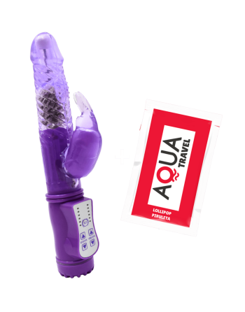 Vibromasseur Rabbit Violet Rotation  Vibration 36 Modes  1 dosette de lubrifiant — Pocket Pleasure