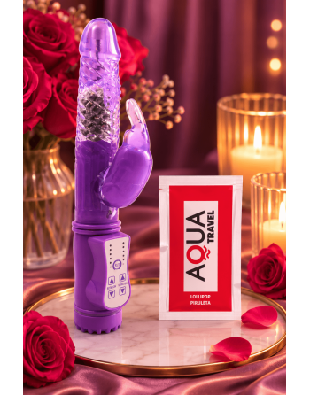 Vibromasseur Rabbit Violet Rotation  Vibration 36 Modes  1 dosette de lubrifiant — Pocket Pleasure