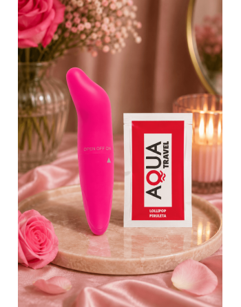 Vibromasseur Tête Incurvée Rose  1 dosette de lubrifiant — Pocket Pleasure
