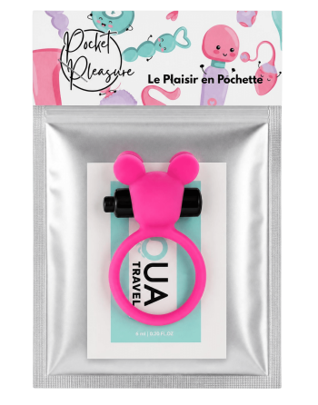 Anneau Vibrant Ourson Rose  1 dosette de lubrifiant — Pocket Pleasure