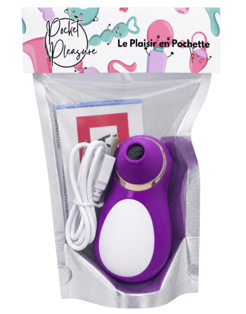 Stimulateur Clitoridien Pingouin à Langue Fuchsia  1 dosette de lubrifiant — Pocket Pleasure