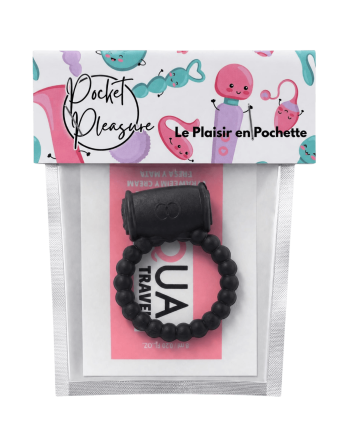 Cockring Vibrant Perlé Noir  1 dosette de lubrifiant — Pocket Pleasure
