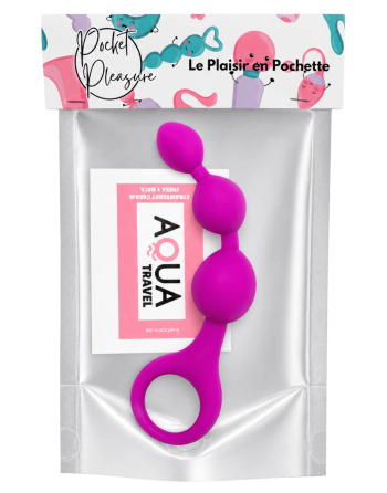 Chapelet Anal 3 Boules Fuchsia Silicone  1 dosette de lubrifiant — Pocket Pleasure