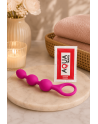Chapelet Anal 3 Boules Fuchsia Silicone  1 dosette de lubrifiant — Pocket Pleasure